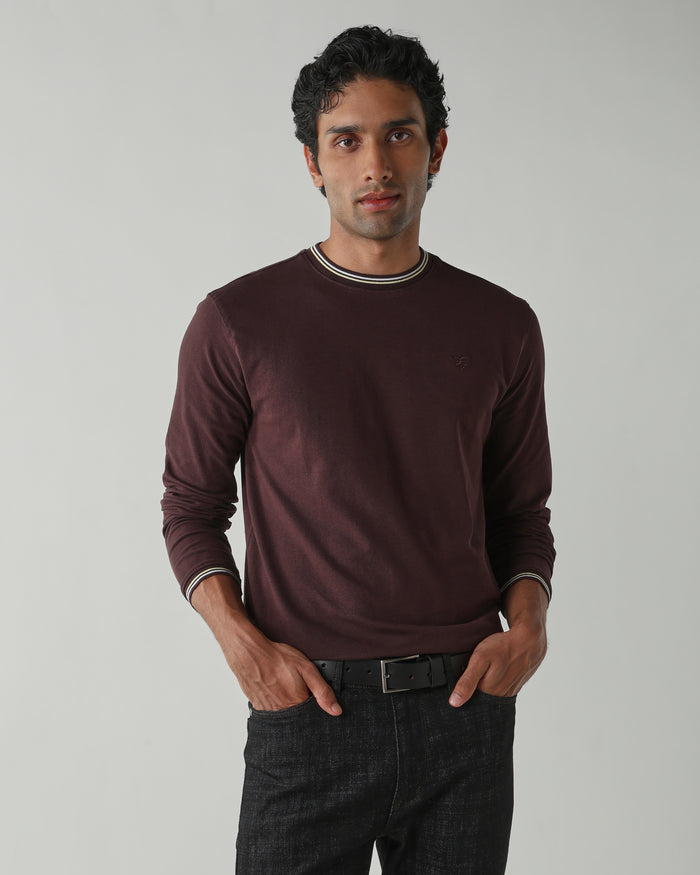 Topwear Premium Pique Knit Fabric T-Shirts – Coffee