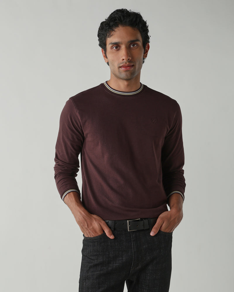 Topwear Premium Pique Knit Fabric T-Shirts – Coffee
