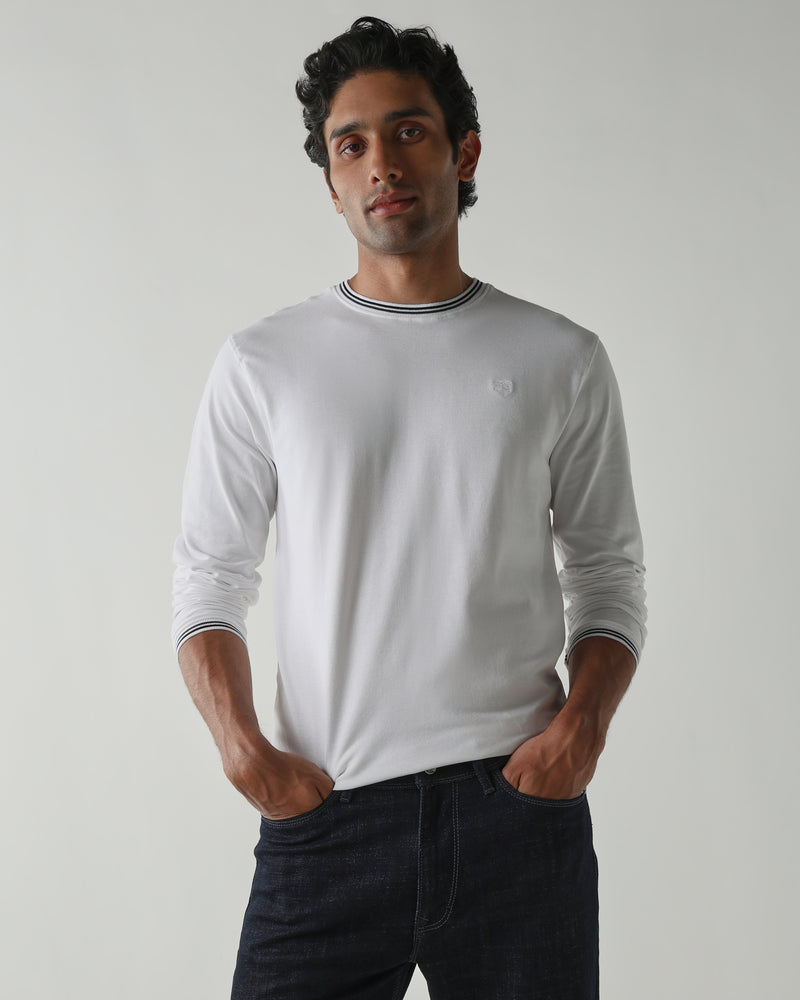 Topwear Premium Pique Knit Fabric T-Shirts – White
