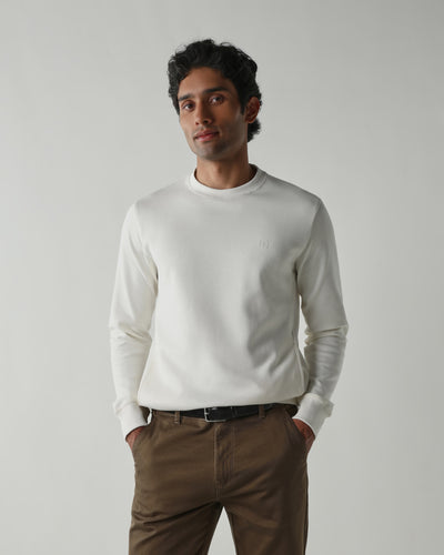 Round Neck Full sleeve  Sweatshirts – Ivory