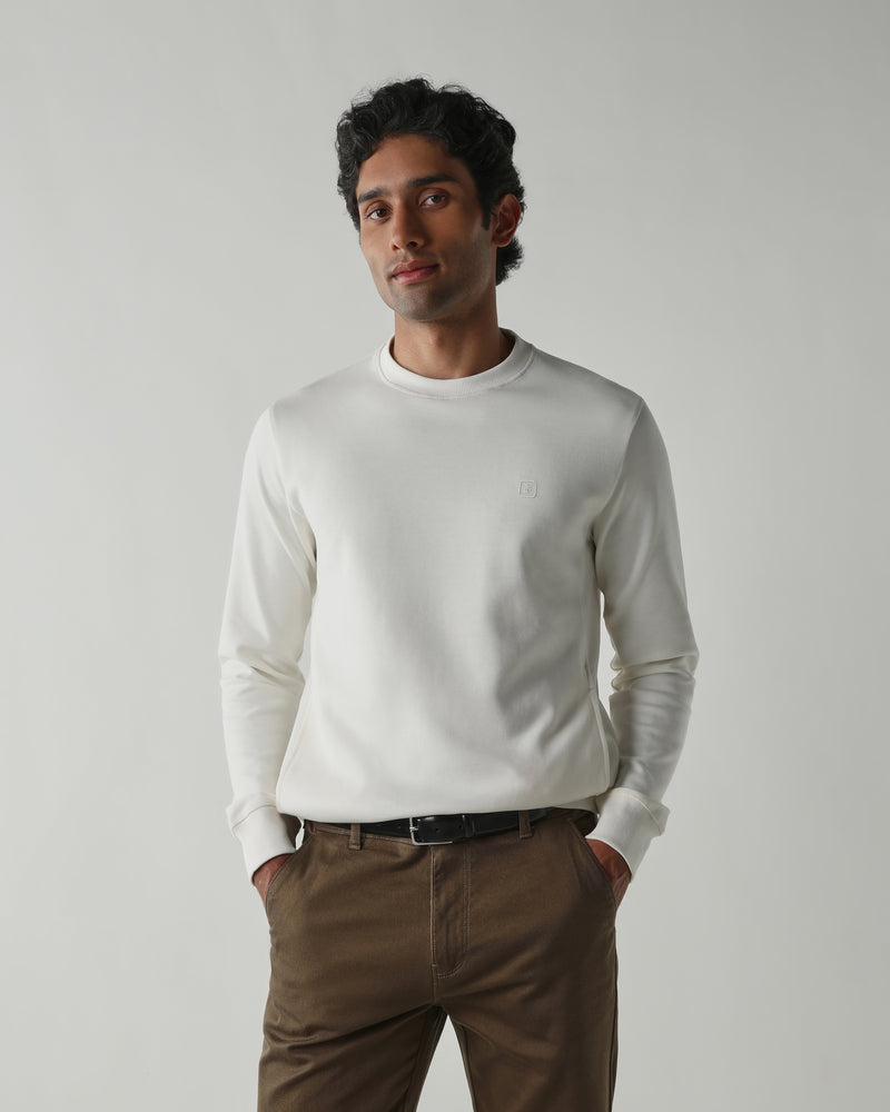 Round Neck Full sleeve  Sweatshirts – Ivory