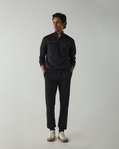Rib at Waist and bottom Flat Front  Joggers – Anthracite