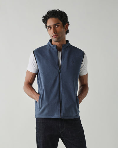 Round Neck Sleeveless  Jackets – Denim