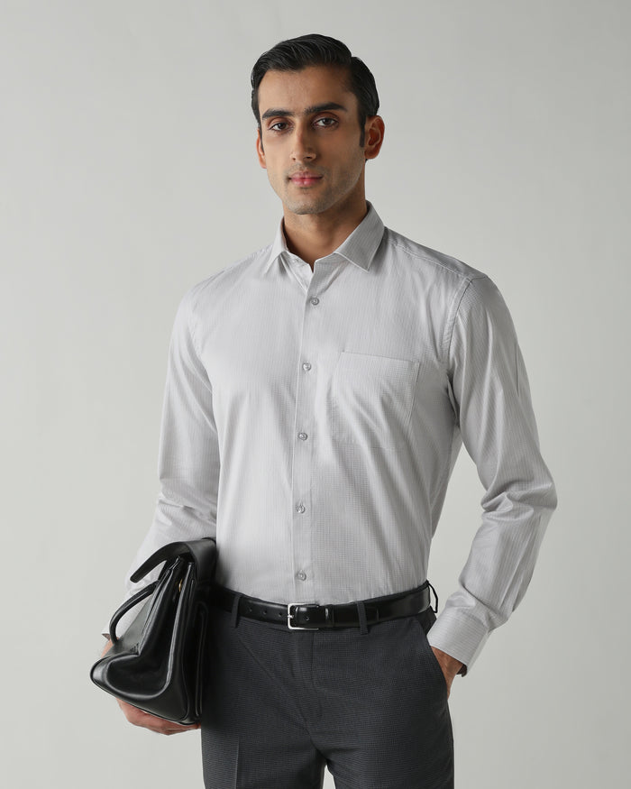 Men's Pure Cotton Stripe Stripe Regular Fit Full Sleeve Formal Shirt - Green