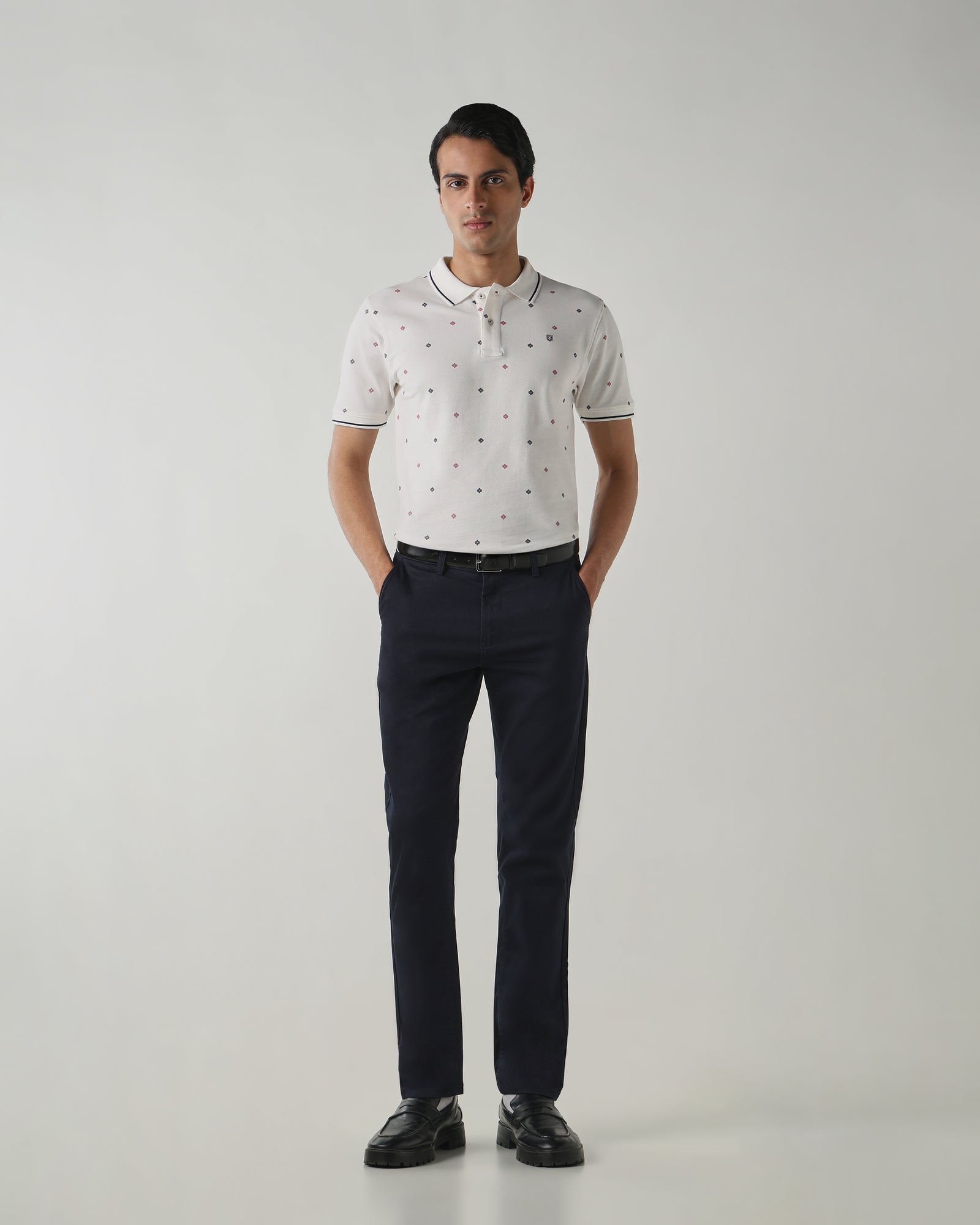 Men Regular Fit T-Shirt Star White