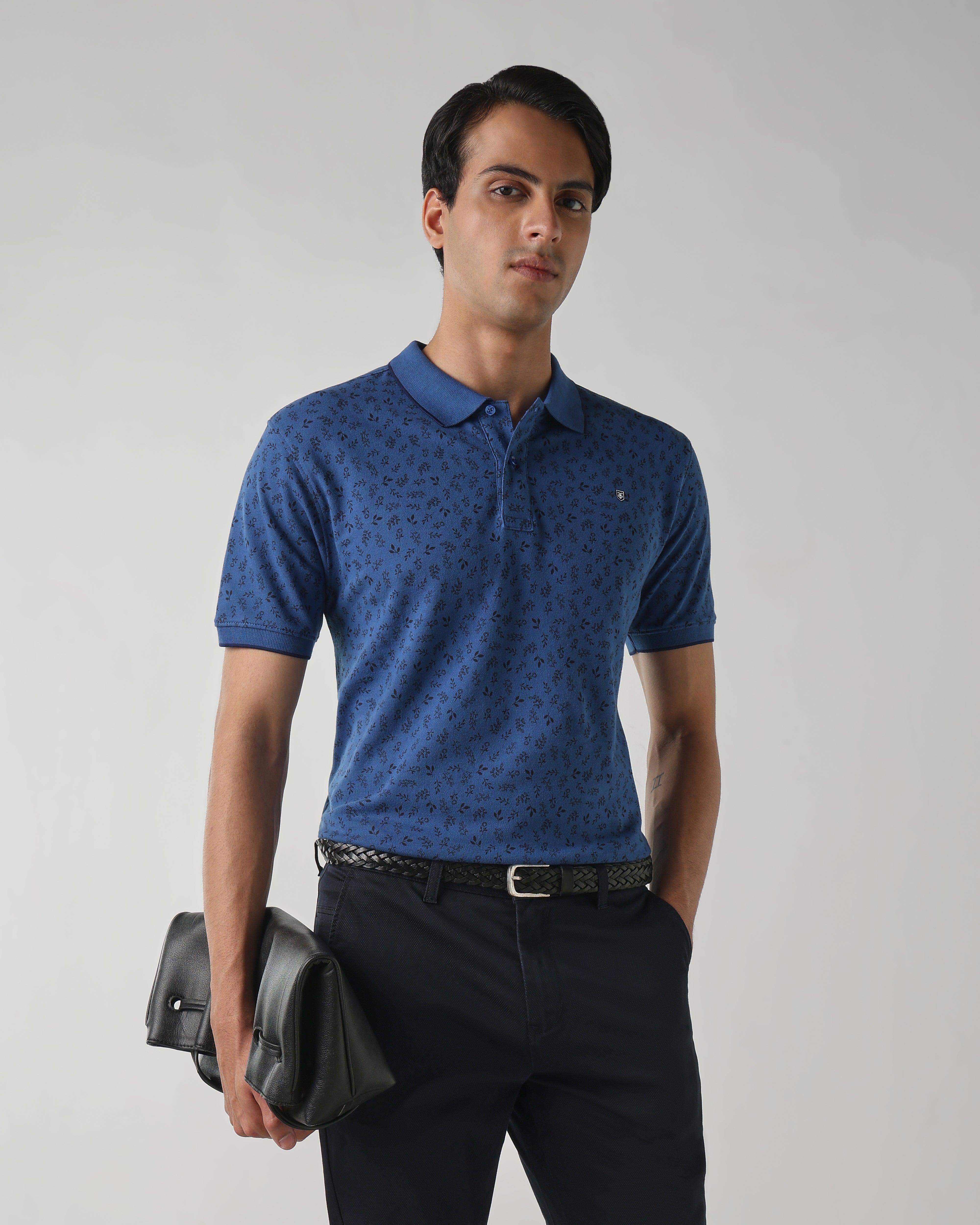 Men Regular Fit T-Shirt Dark Blue