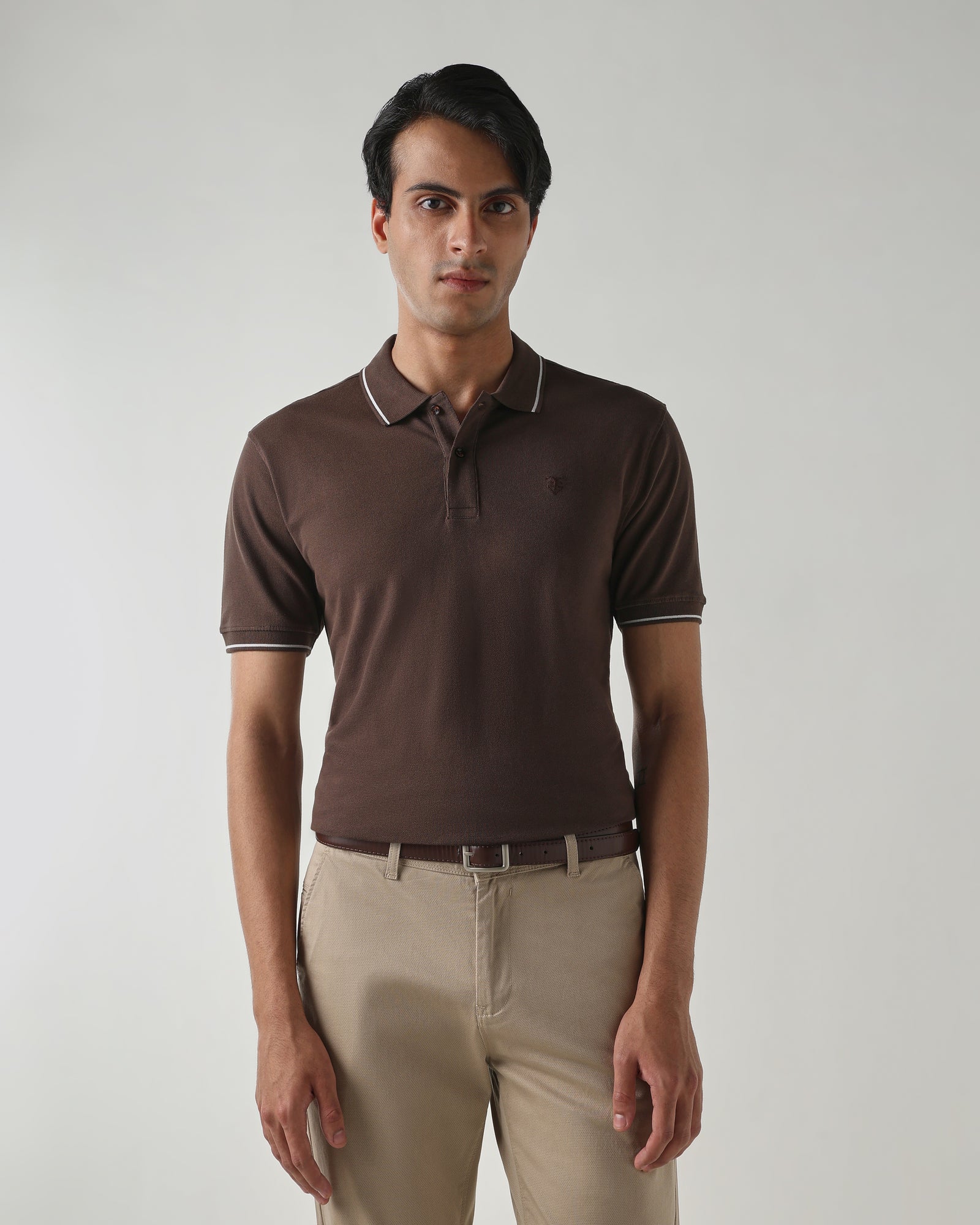 Men Regular Fit T-Shirt Chocolate Brown