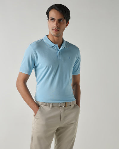 Men Regular Fit T-Shirt Sky Blue