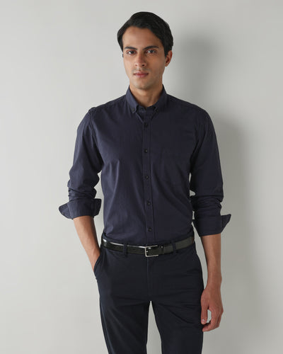 Men Regular Fit Shirt Navy