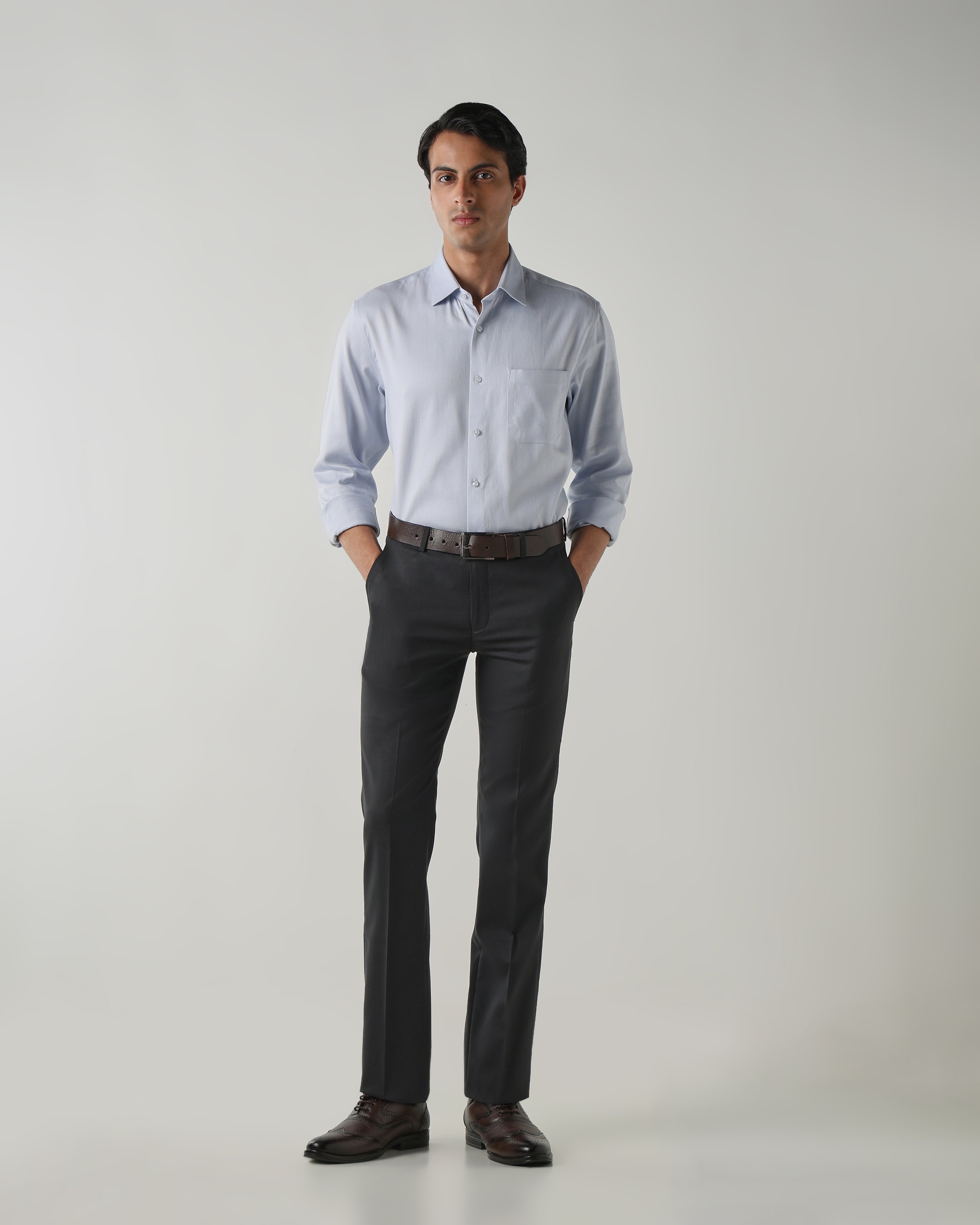 Men Regular Fit Shirt Sky Blue