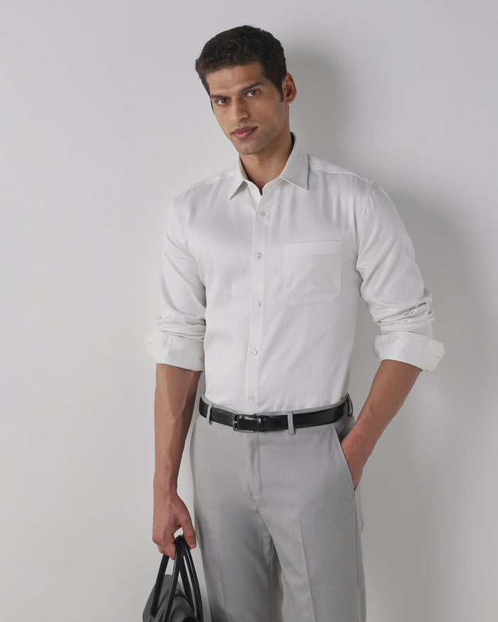 Cream 100% Cotton Regular Fit Shirt