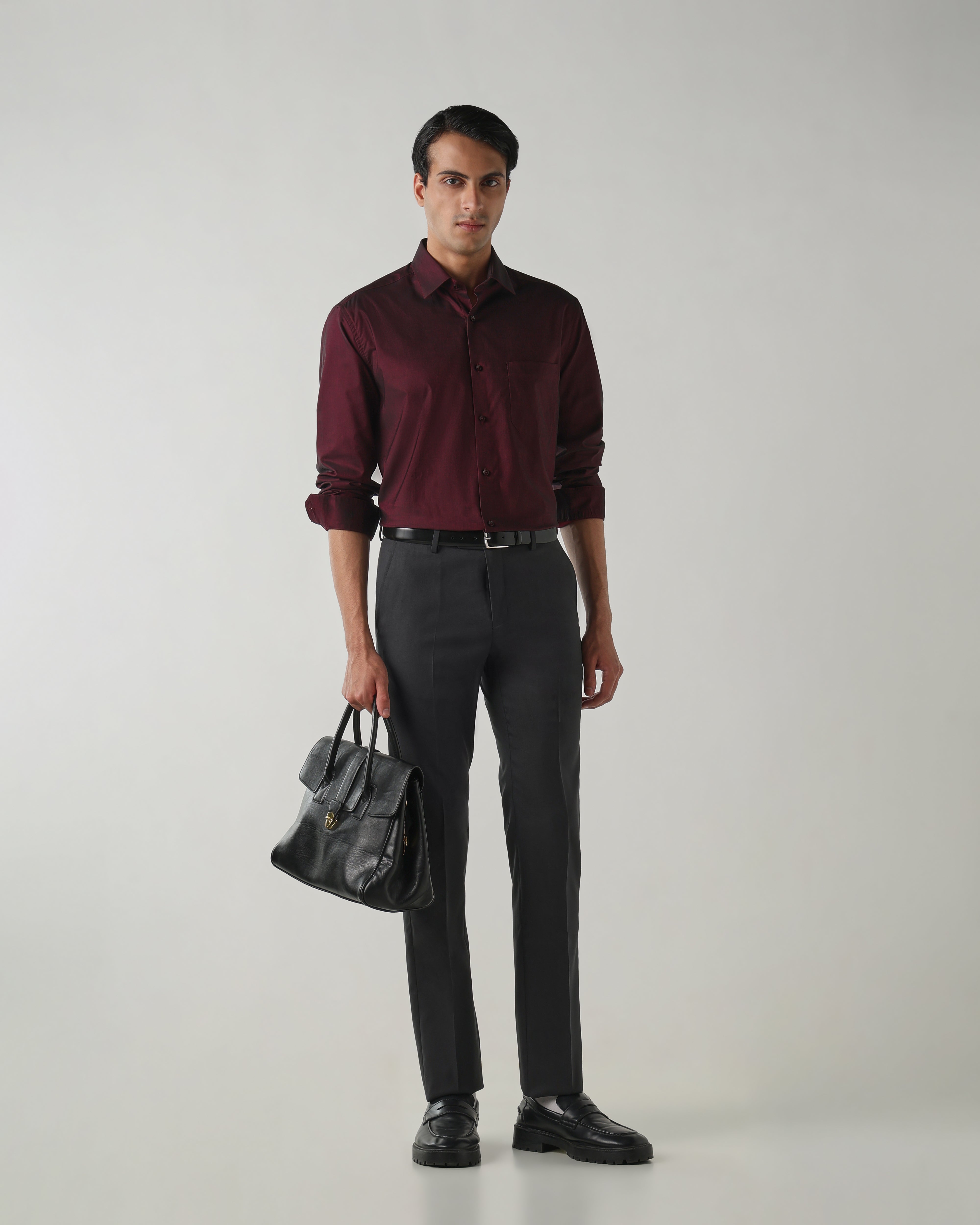 Men Regular Fit Shirt Wine