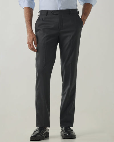 Dk Grey Regular Fit Fashion Formal Trousers