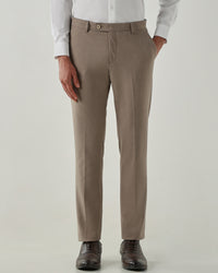Men Tailor Fit Trousers Brown Mel