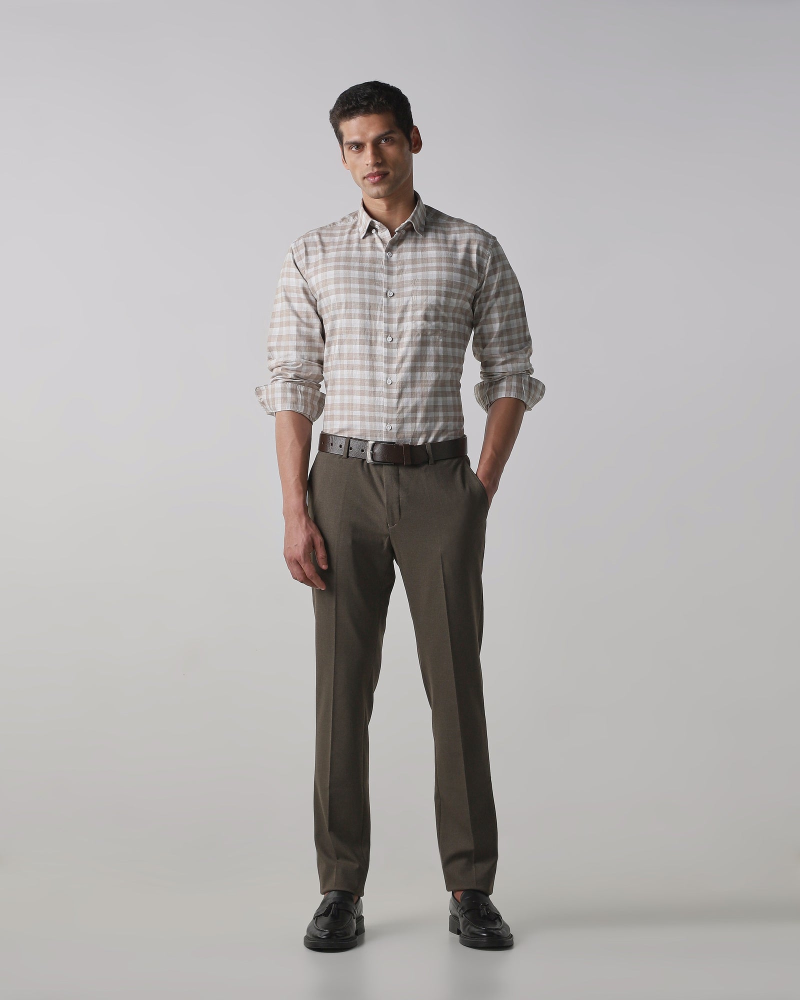 Khaki  Regular Fit Trouser