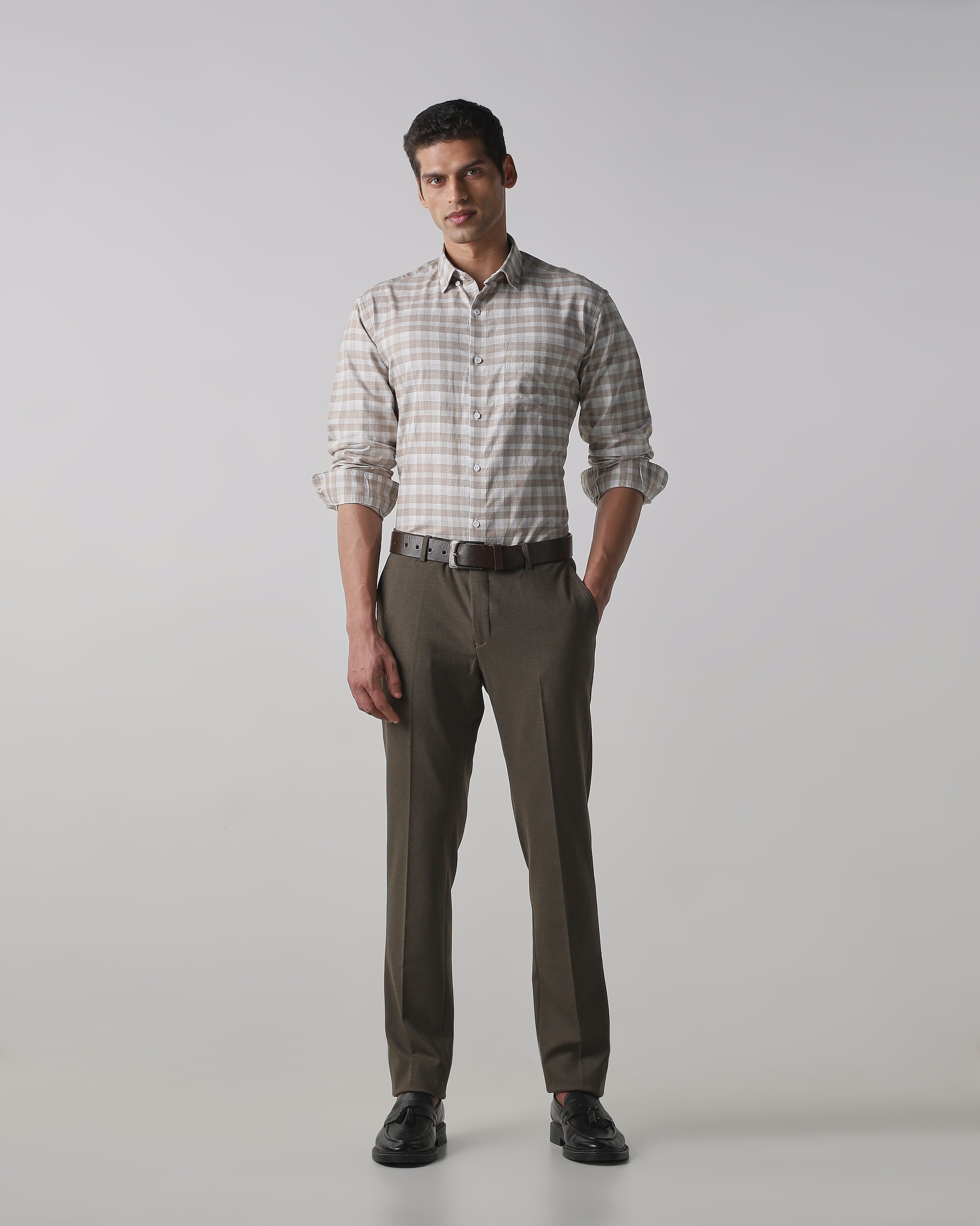 Khaki  Regular Fit Trouser
