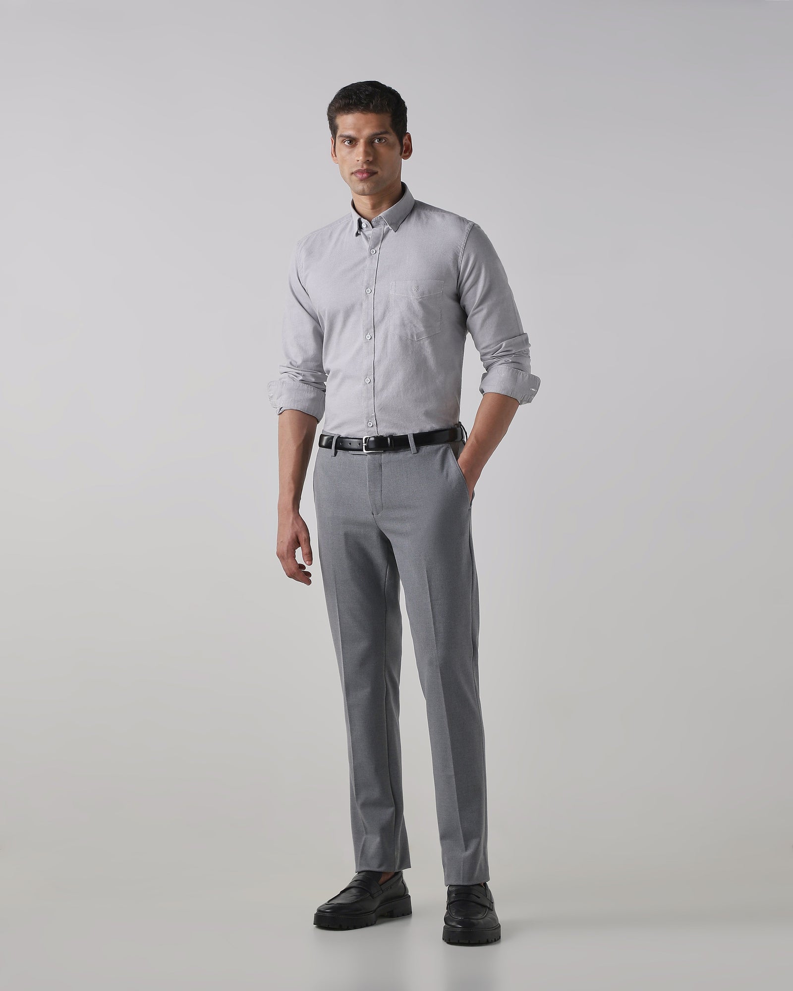 Mid Grey Regular Fit Trouser