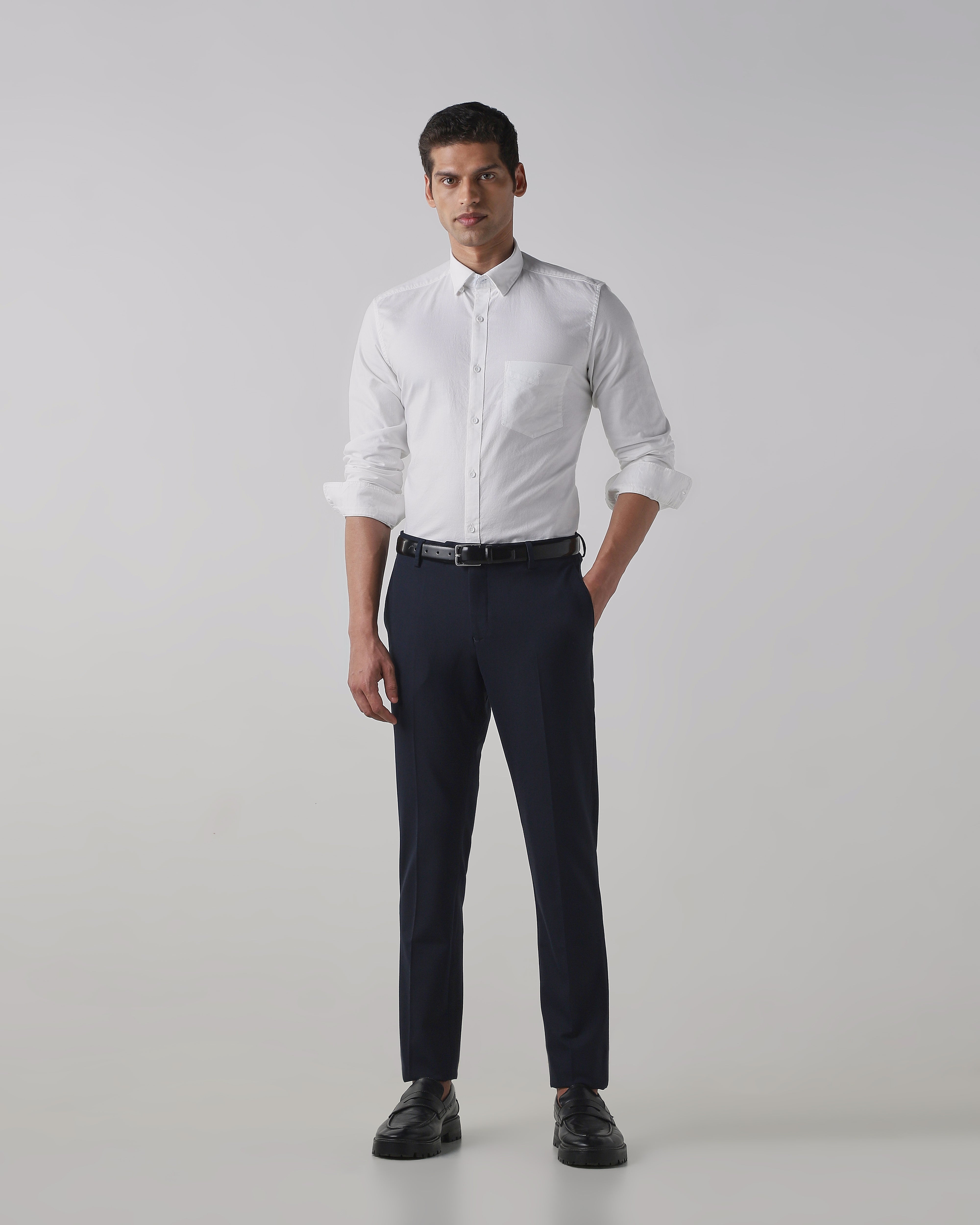 Navy  Regular Fit Trouser