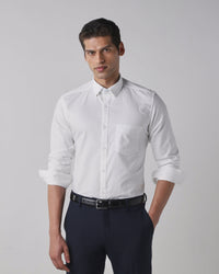 White 100% Cotton Regular Fit Shirt