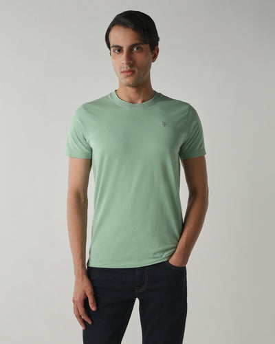 Men Regular Fit T-Shirt Fair Green