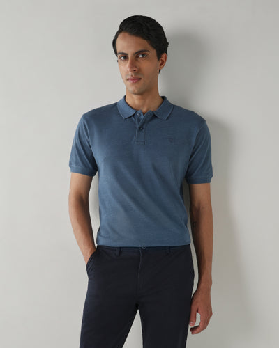 Men Regular Fit T-Shirt Blue Wing Teal