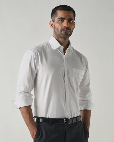 White Regular Fit Fashion Formal Shirts