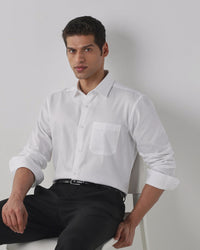 Solid White 100% COTTON Regular Fit Shirt