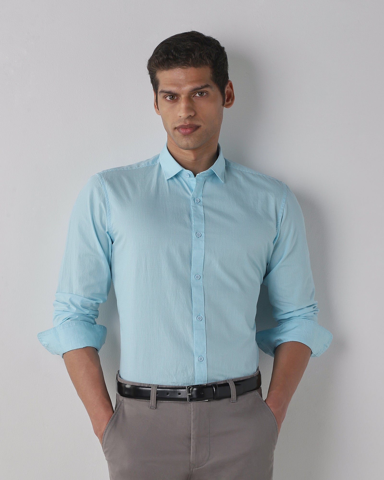 Aqua 100% COTTON Regular Fit Shirt