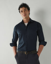 Men Slim Fit Shirts Navy
