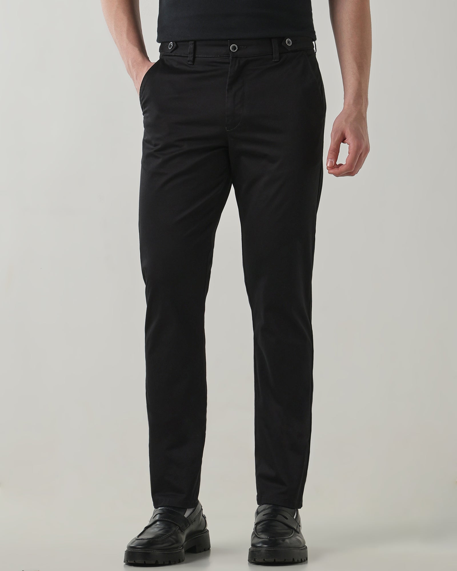Men Regular Fit Trouser Black