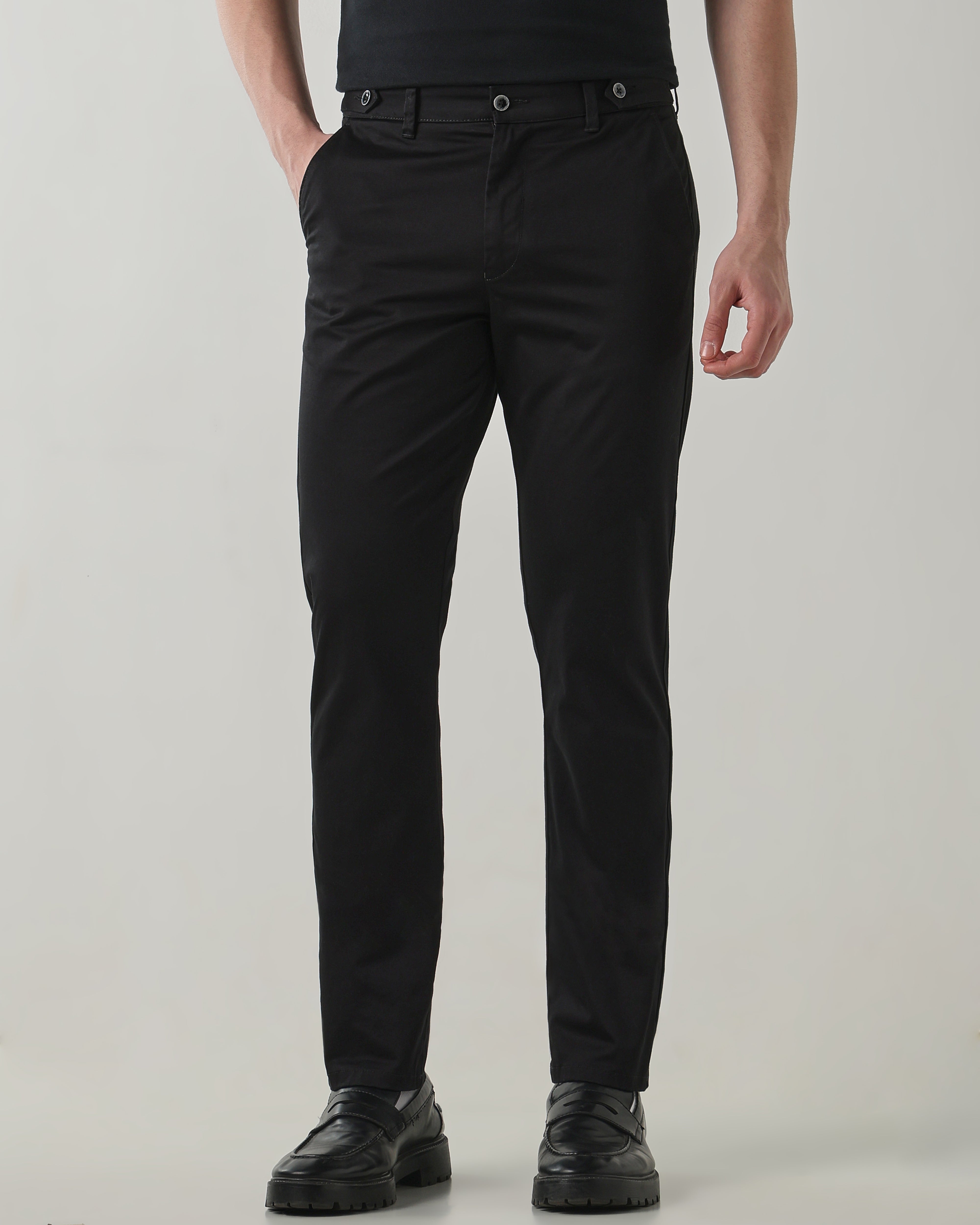 Men Regular Fit Trouser Black