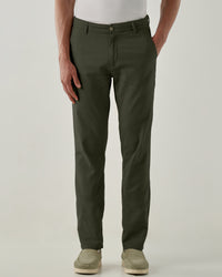 Men Regular Fit Trousers Olive