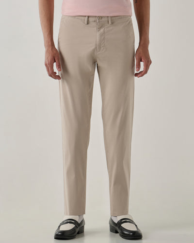 Men Regular Fit Trouser Fawn