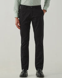 Men Regular Fit Trousers Black