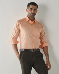 Peach Slim Fit Formal Essential Shirts