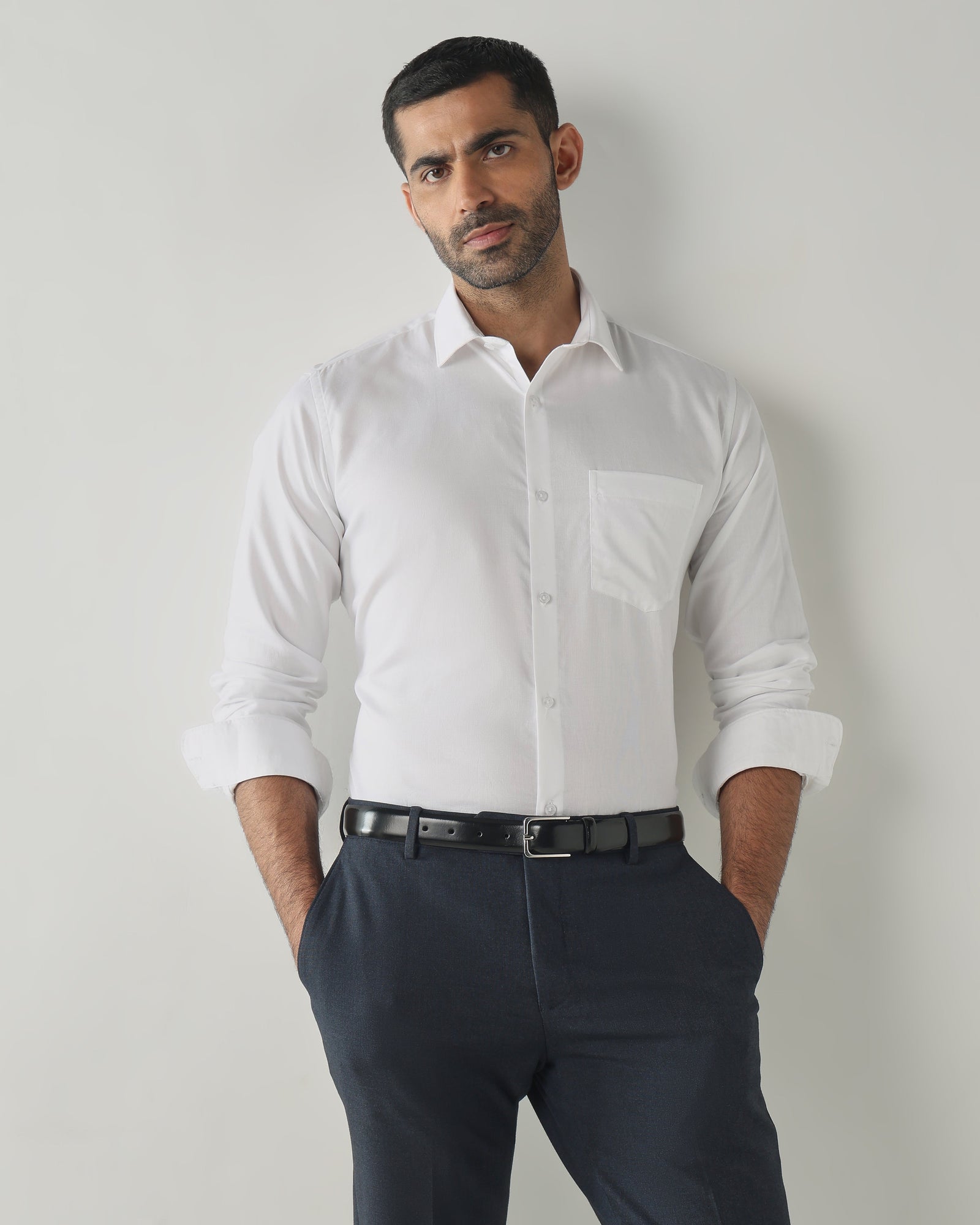 White Slim Fit Formal Essential Shirts