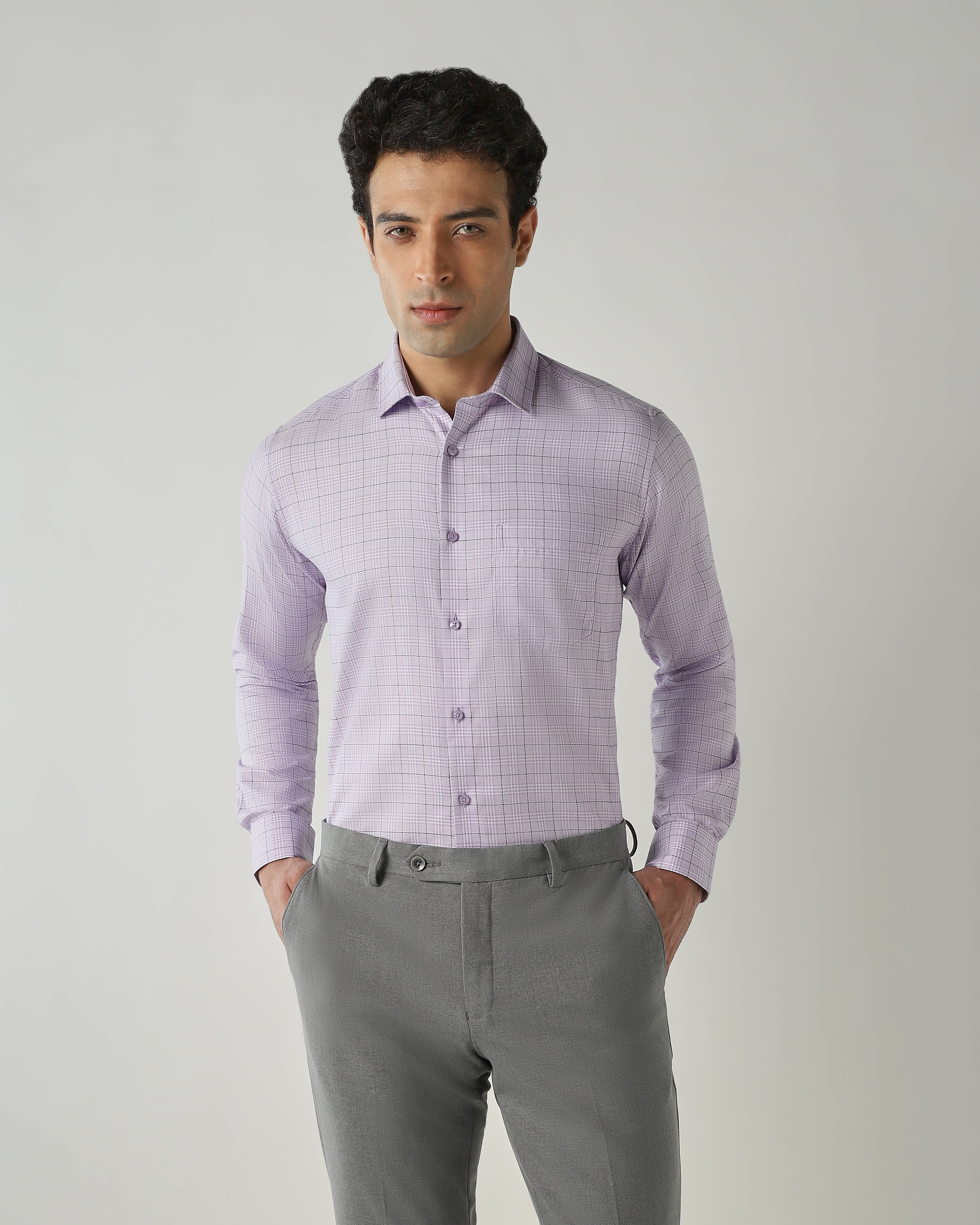 Shirt Purple Slim Fit 100% Cotton