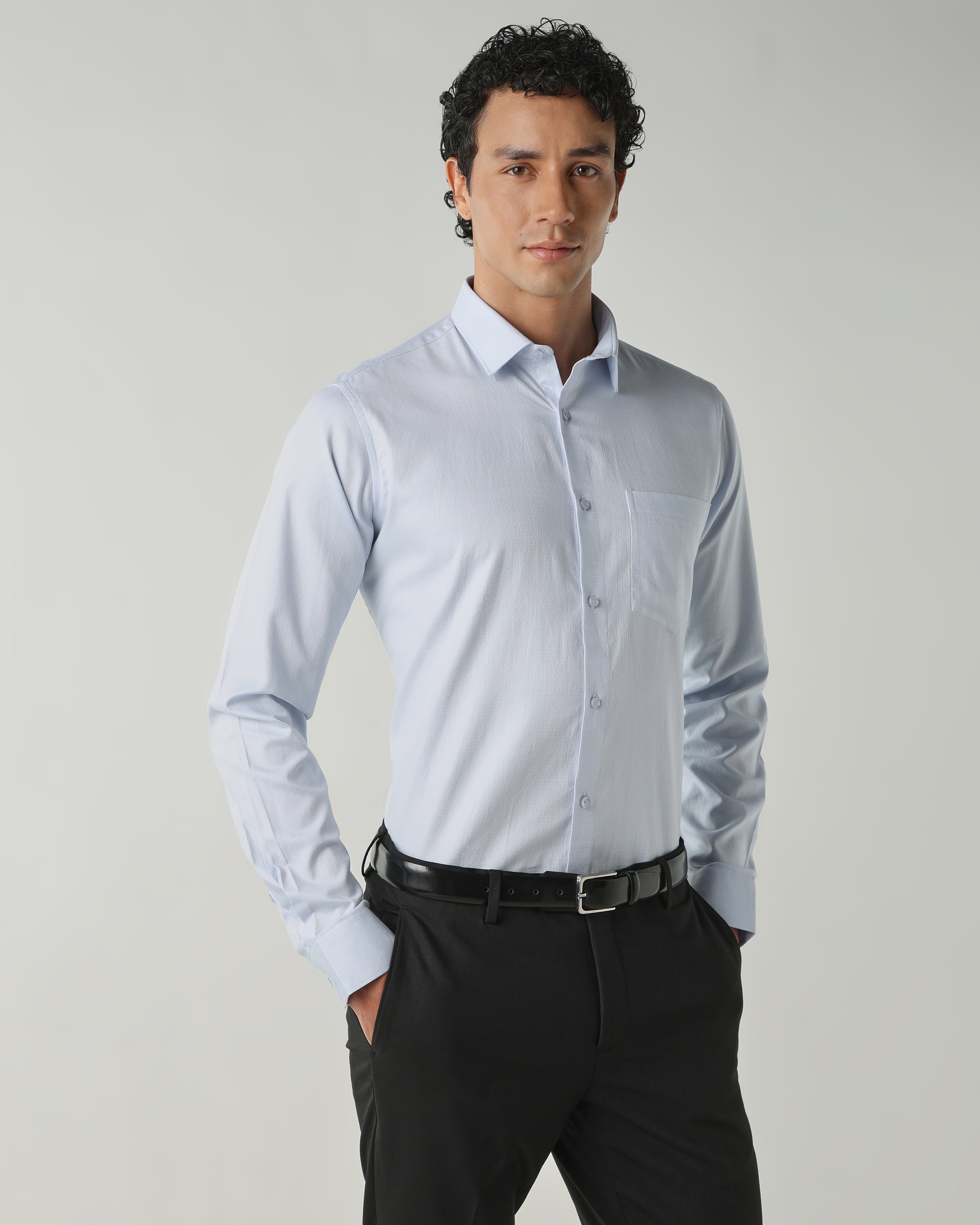 Men Regular Fit Shirts Blue