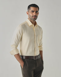 Lt Yellow Slim Fit Fashion Formal Shirts