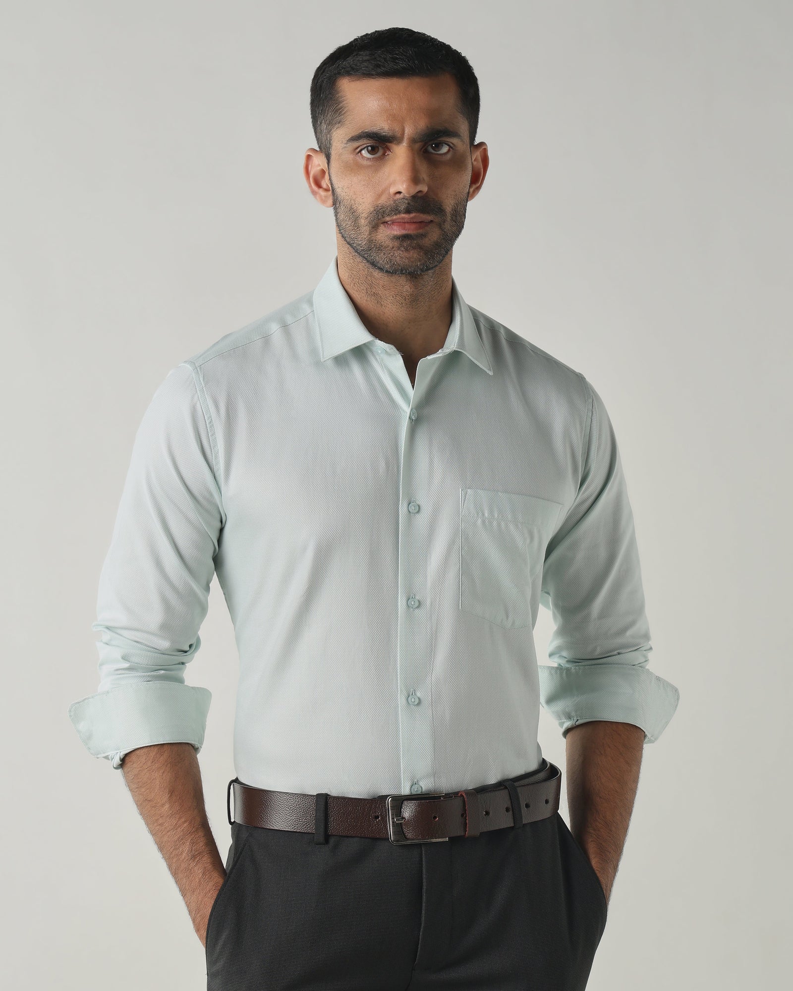 Mint Slim Fit Fashion Formal Shirts