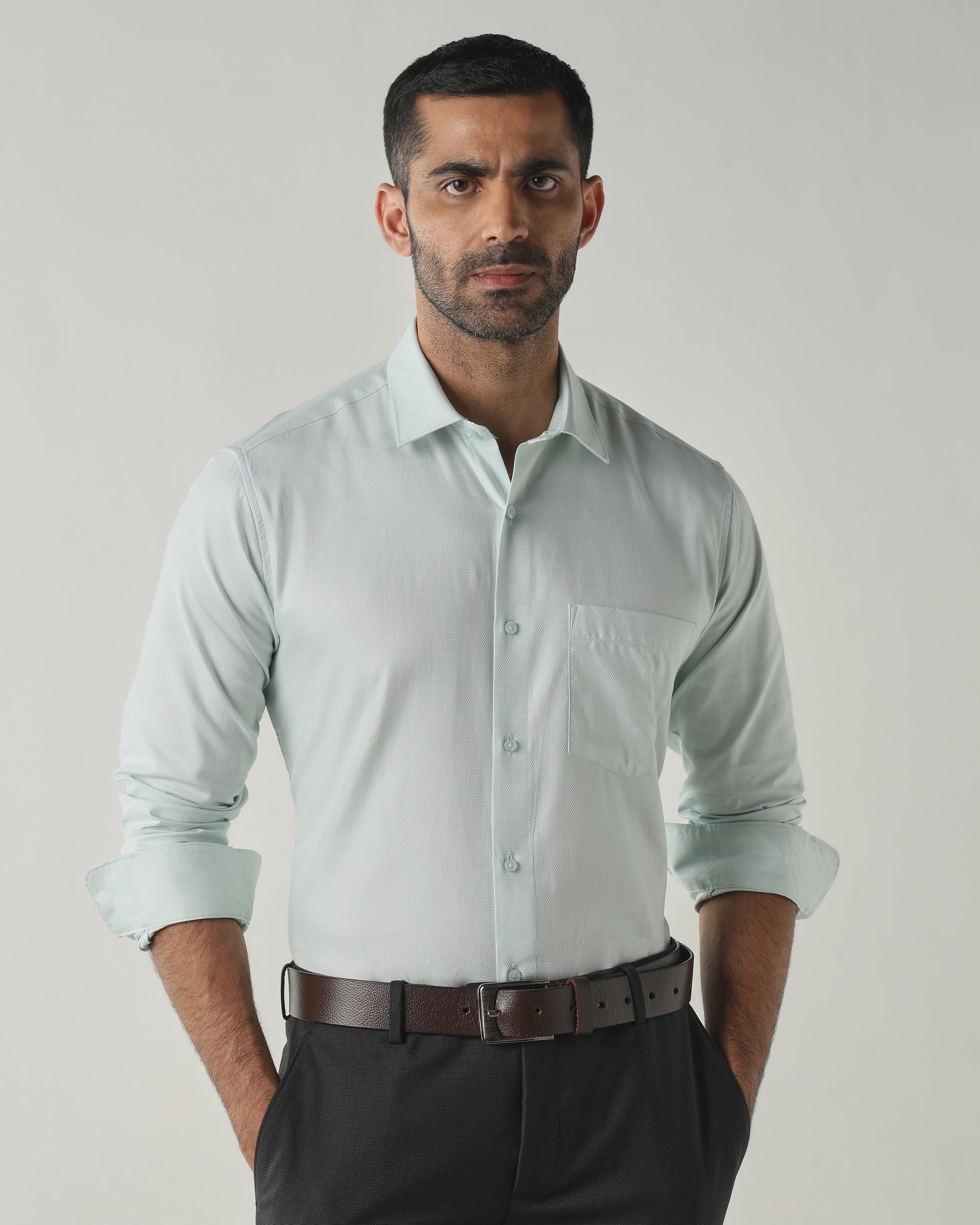 Mint Slim Fit Fashion Formal Shirts