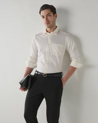 Men Regular Fit Shirt Cream