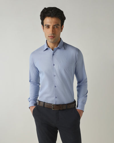 Shirt Navy Slim Fit 100% Cotton