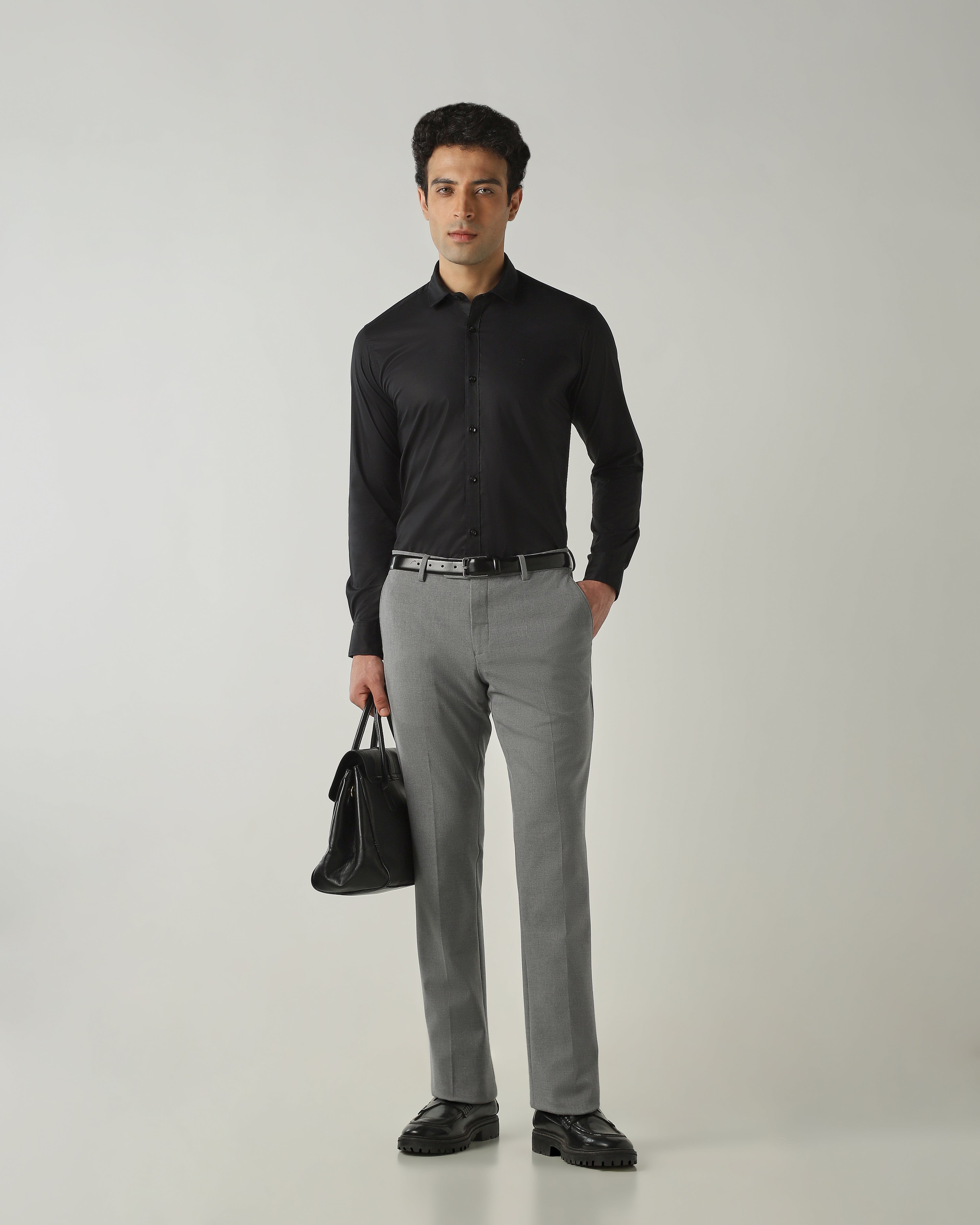 Shirt Black Slim Fit 100% Cotton