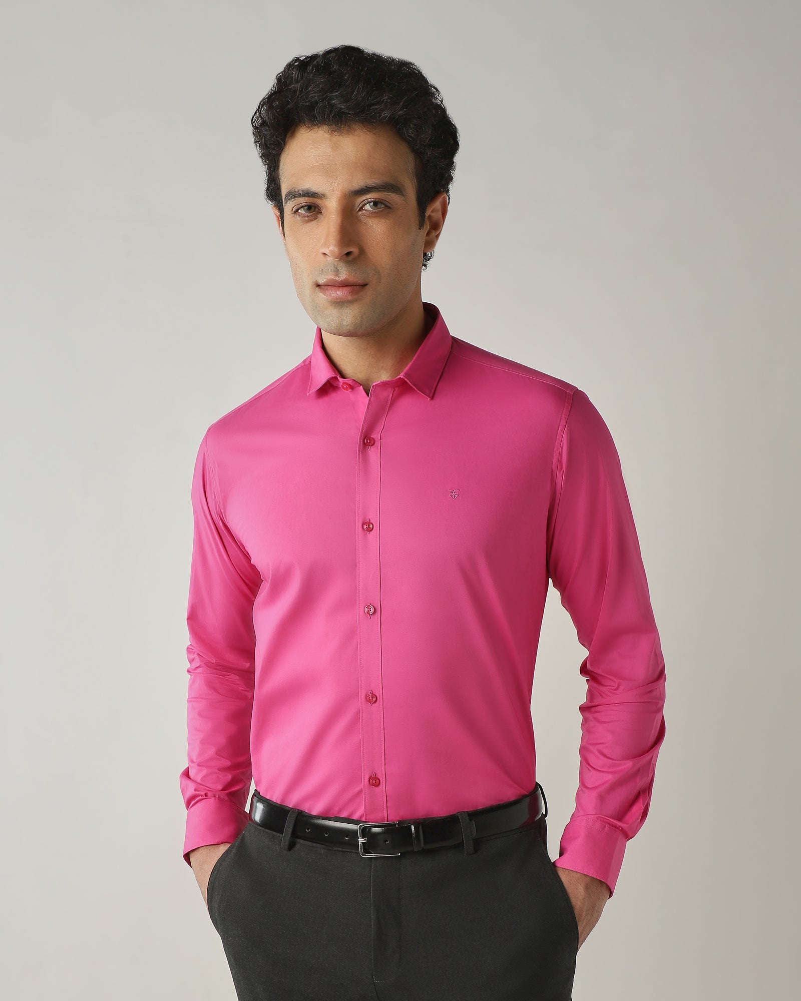 Shirt Majenta Slim Fit 100% Cotton