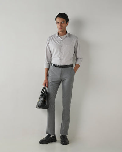 Men Regular Fit Shirt Light Grey