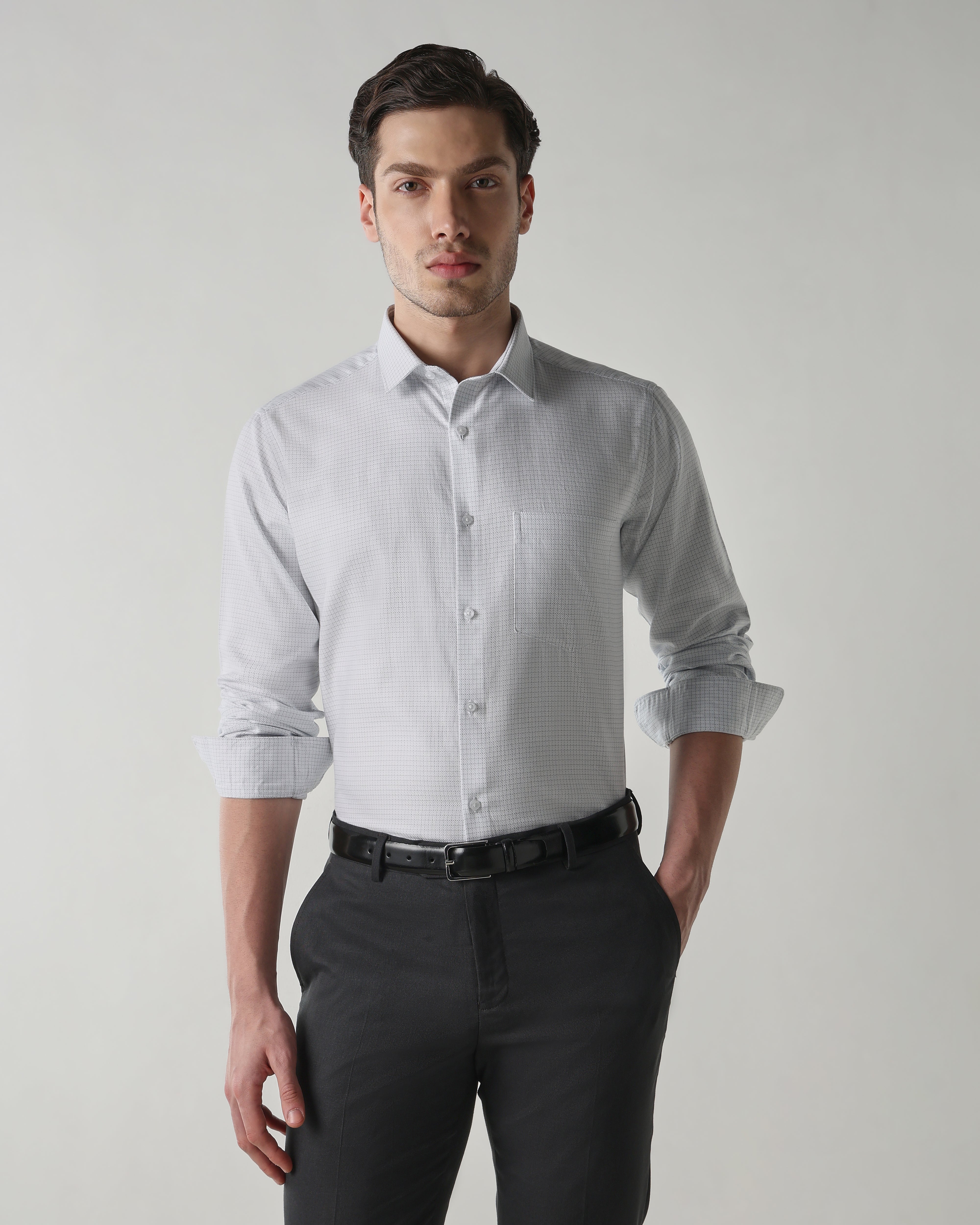 Men Regular Fit Shirt White