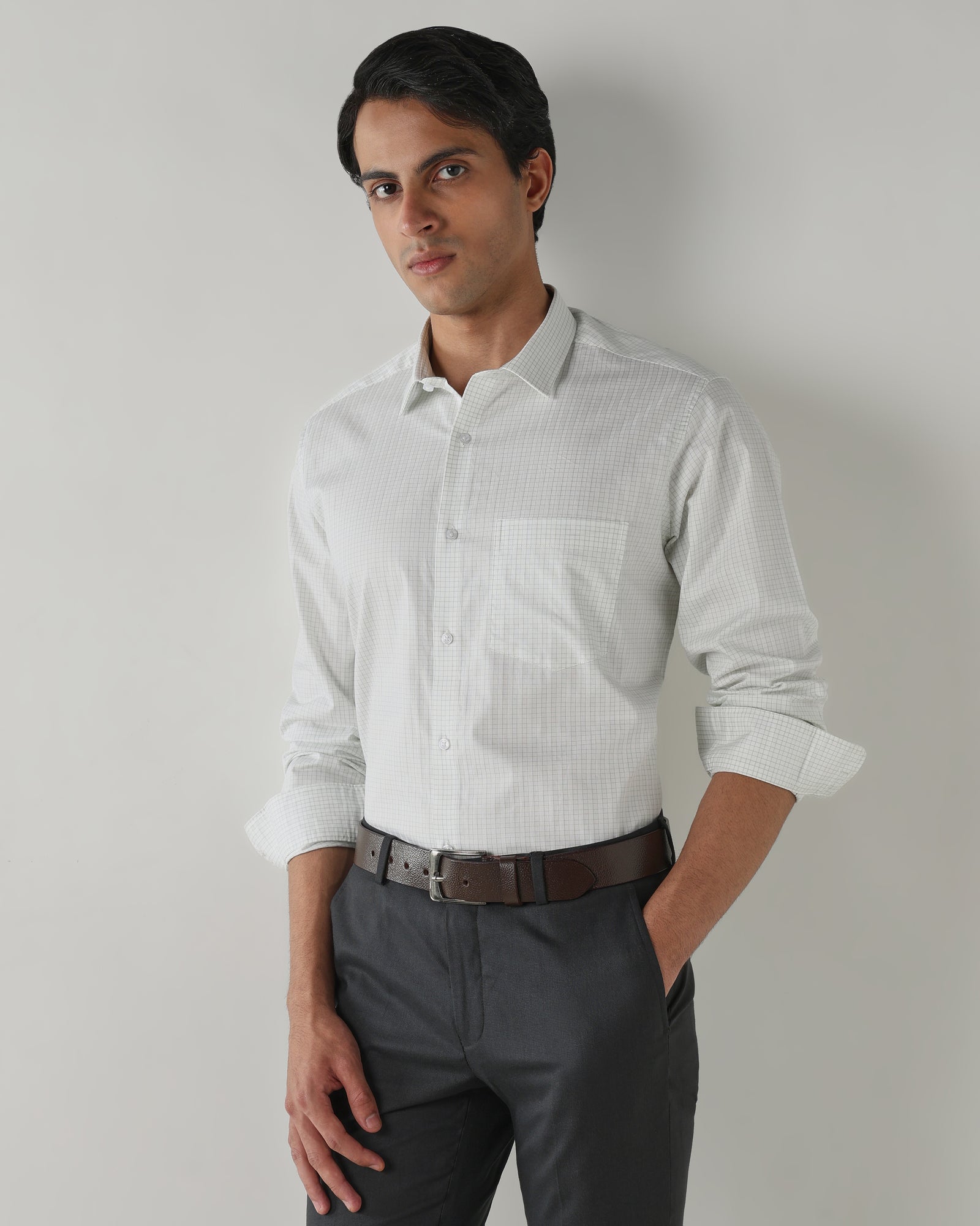 Men Regular Fit Shirt White/Green