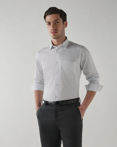 Men Regular Fit Shirt White/Blue