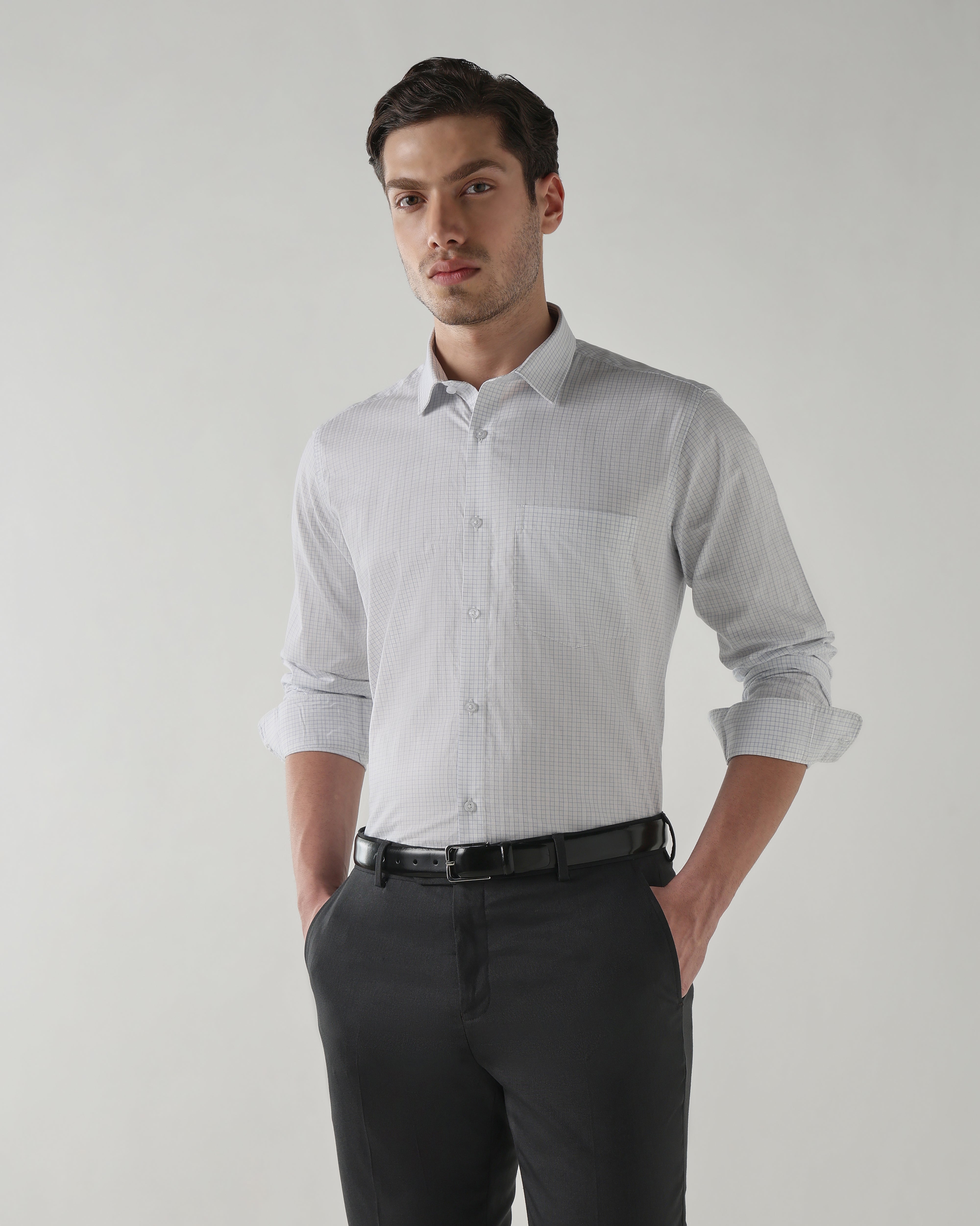 Men Regular Fit Shirt White/Blue